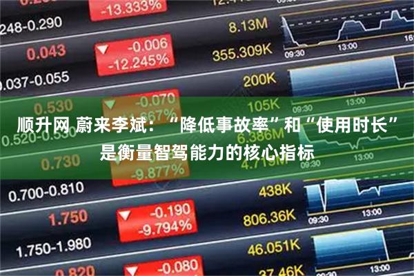 顺升网 蔚来李斌：“降低事故率”和“使用时长”是衡量智驾能力的核心指标